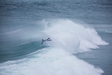 James Murphy exits a closeout wave at Blackhead Beach, Dunedin, New Zealand. 