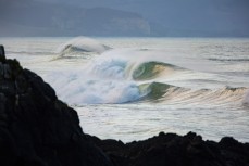 Fun afternoon waves at Aramoana, Dunedin, New Zealand. 