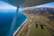 Surf check at Kahutara on the way out of the remote Muzzle Station between the Seaward and Inland Kaikoura Ranges on the Clarence River near Kaikoura, New Zealand. 