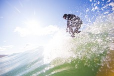 Murray Wilton makes the most of small, fun waves near Dunedin, New Zealand. 