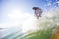 Murray Wilton makes the most of small, fun waves near Dunedin, New Zealand. 