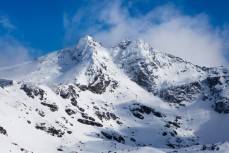 Fresh powder loaded on Double Cone at The Remarkables, Queenstown, New Zealand. 