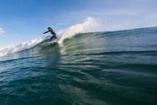 Elliott Brown cuts back on a fun wave at St Kilda Beach, Dunedin, New Zealand. 