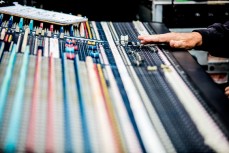 The sound desk at Fleetwood Mac during their concert at Forsyth Barr Stadium, Dunedin, 18 November 2015.
