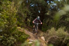 Rae Morrison puts down another perfect run on Signal Hill to win the 2015 Urge 3 Peaks Enduro mountain biking race held in Dunedin, New Zealand. November 29, 2015.