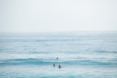 Summertime dawn swim at Dee Why Beach on the Northern beaches of Sydney, NSW, Australia. 