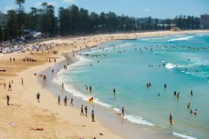 Summer crowds at Manly on the Northern beaches of Sydney, NSW, Australia. 