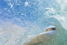 View from the barrel on a calm clean day at Aramoana, Dunedin, New Zealand. 