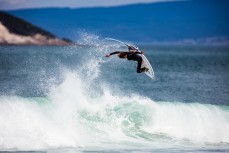 Vissla surfer Eric Geiselman makes the most of fun waves at Blackhead Beach, Dunedin, New Zealand. 