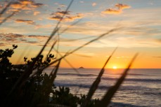 Autumn sunrise on the south coast of Dunedin, New Zealand. 