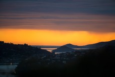 Otago Harbour at dawn, Dunedin, New Zealand. 