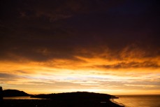 Sunrise over Otago Peninsula, Dunedin, New Zealand. 