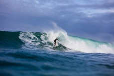 Sam Wallace revels in the challenge of a remote reefbreak in the southern Catlins, New Zealand. 