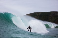 Charlie Cox takes on a remote reefbreak in the southern Catlins, New Zealand. 