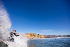 Jordan makes the most of a fun swell at Karitane Reef, Dunedin, New Zealand. 