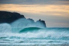 An empty wave at a remote beach on Otago Peninsula, Dunedin, New Zealand. 