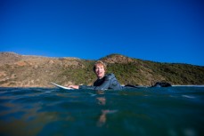 Jordan Kudla, of San Clemente, USA, makes the most of fun waves at a remote beach on Otago Peninsula, Dunedin, New Zealand. 
