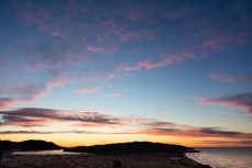 Dawn over Otago Harbour, Dunedin, New Zealand. 
