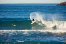 Jack McLeod cracks down the line at St Clair Beach, Dunedin, New Zealand. 