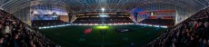 Pre-match blackout during the third and final All Blacks vs Wales test match during the 2016 series at Forsyth Barr Stadium, Dunedin, 25 June 2016. Photo: Derek Morrison
