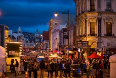 The Octagon in Dunedin thrives with energy ahead of the third and final All Blacks vs Wales test match during the 2016 series at Forsyth Barr Stadium, Dunedin, 25 June 2016. Photo: Derek Morrison