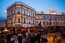 The Octagon in Dunedin thrives with energy ahead of the third and final All Blacks vs Wales test match during the 2016 series at Forsyth Barr Stadium, Dunedin, 25 June 2016. Photo: Derek Morrison