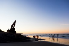 Work begins to protect the St Clair foreshore from erosion at St Clair Beach, Dunedin, New Zealand. 