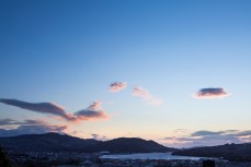 Sunrise over Otago Harbour, Dunedin, New Zealand. 
