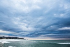 Storm clouds amassing over St Clair, Dunedin, New Zealand. 