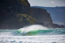 Empty peak during a solid swell on the north coast, Dunedin, New Zealand. 