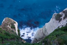 Rocky beach near St Clair, Dunedin, New Zealand. 