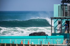 Solid groundswell at St Clair Point, Dunedin, New Zealand. 