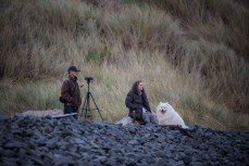 Elliott Brown number 1, 2 and 3 supporters at Blackhead Beach, Dunedin, New Zealand. 