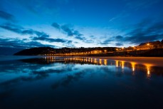 The esplanade strip lights at St Clair Beach, Dunedin, New Zealand. 