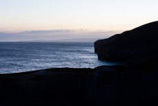 Dusk at Tunnel Beach, Dunedin, New Zealand. 