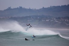 Jimmy Crooks flies in fun conditions at Blackhead Beach, Dunedin, New Zealand. 