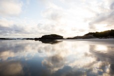 Dusk light at a beach near Birghton, Dunedin, New Zealand. 