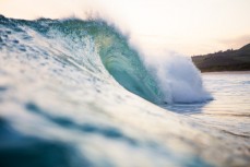 Dusk session in hollow little waves at Blackhead Beach, Dunedin, New Zealand. 