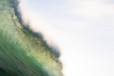 The feathering lip of a wave at Blackhead Beach, Dunedin, New Zealand. 