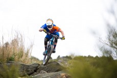 Ben Friel in action at the Emerson's 3 Peaks Enduro mountain bike race held in terrain above Dunedin, New Zealand on December 03-04, 2016.
