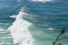A surfer finds a section at Second Beach, Dunedin, New Zealand. 