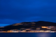 The lights of Wellington as seen from the ferry terminal, Wellington, New Zealand. 