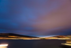 The lights of Wellington as seen from the ferry terminal, Wellington, New Zealand. 