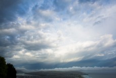 Complicated cloud formations over Dunedin, New Zealand. 