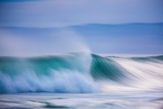 A feathering wave during a pushy swell at Blackhead Beach, Dunedin, New Zealand. 