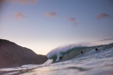 Cyclone Pam delievering the dream session at Aramoana Beach, Dunedin, New Zealand. 