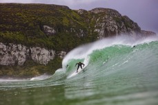 Luca Brunotti lines up the section at a remote Catlins' beach, Catlins, New Zealand. 
