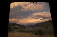 View from the dunny at the Ravine, Muzzle Station, Kaikoura, New Zealand.