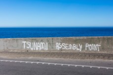 Tsunami Assembly Point at Kaikoura, New Zealand.