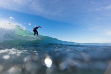 Drew Dunfoy makes the most of clean, small waves at Meatworks, Kaikoura, New Zealand.